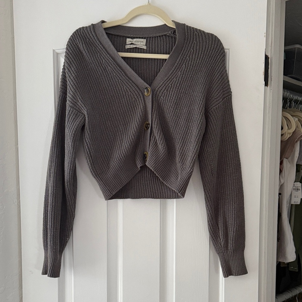 Urban Outfitters Charcoal Button-Up Cardigan